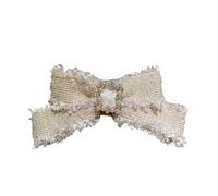 Forcine for capelli con fiocco in tessuto, fermagli for capelli con cristalli di perle for donne, gioielli di lusso fatti a mano, copricapi, accessori for capelli(White)