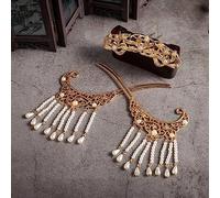 Forcine for capelli da sposa, bastoncini for capelli Hanfu, accessori Hanfu cinesi Copricapo Forcina retrò Nappa Corona for capelli Ornamento Antico copricapo da donna Forcine Copricapo