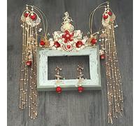 Forcine for capelli da sposa, bastoncini for capelli Hanfu, copricapo for corona di capelli da sposa Costume antico Accessori for capelli Nodo con nappa Matrimonio Elegante ornamento Stile 2 (Colore :