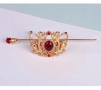 Forcine for capelli da sposa, bastoncini for capelli Hanfu, copricapo Hanfu Ragazza nappa Step Shake Accessori Forcina cinese antico fiore rosa dorato Adatto for la maggior parte degli accessori for d