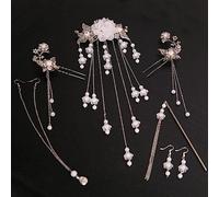 Forcine for capelli da sposa, bastoncini for capelli Hanfu, costume antico Copricapo Hanfu Forcina for capelli Modi antichi Donne della fronte Abiti for accessori con nappe Immagine 2 copricapo