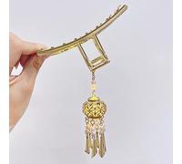 Forcine for capelli da sposa, bastoncini for capelli Hanfu, forcina stile antico Palazzo cinese Lanterna bastoncini for capelli Forchette Copricapo con nappe retrò fiore di loto for le donne G (Colore