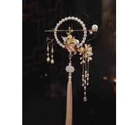 Forcine for capelli da sposa fatte a mano, forcina da sposa, forcine da sposa, forcine for capelli in stile antico cinese Bastoncini for capelli in metallo Forchette Fiore Nappa Perle Copricapo (Color