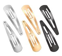 Forcine,Forcine per capelli, 30 pezzi Mollette a scatto in metallo grandi da 3,1 pollici Barrette antiscivolo Gioielli per capelli da donna per ragazze (oro, argento, nero)