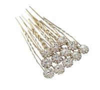 Forcine per Capelli 12PCS Simple Rhinestone Flower U-Shaped Hairpins For Women Classic Updo Hair Clips Party Accessories(Color5)