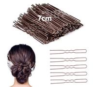 Forcine per Capelli,50 Pezzi Mollette Capelli,a forma di onda,Metallo Invisibili Fermagli,orma di U Fermagli per Capelli,Ideale per Tutti I Tipi di Capelli e Parrucchiere (Marrone)