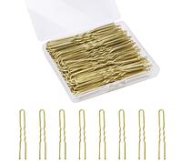 Forcine per capelli a forma di U, 100 pezzi, 2,4 pollici, per donne, bambini e ragazze, per parrucchieri, con scatola portaoggetti, per tutti i tipi di capelli, oro