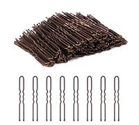 Forcine per capelli a forma di U, 200 pezzi, con chignon, ondulate, per acconciature raccolte, con scatola, per donne, ragazze, forcine storiche francesi, accessori per capelli (marrone, 2,4 pollici)
