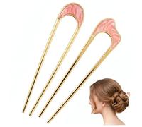 Forcine per capelli a forma di U da 2 pezzi, forcella per capelli in metallo con punte lisce per una presa forte e confortevole in uno stile spesso, fine o voluminoso..