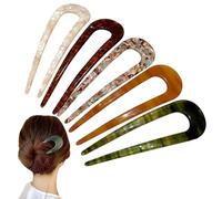 Forcine per capelli a forma di U per panini 5 pezzi Forcina per capelli francese per acconciatura facile da abbinare fai-da-te per donna Accessori per acconciature con forchetta francese decorativ.