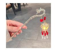 Forcine per capelli cinesi a spirale antiche con nappa, accessori per capelli da donna, 1 corona rossa