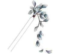 Forcine per capelli cinesi in metallo a forma di fiore, stile inchiostro con nappe per acconciature eleganti a chignon, ideali per la moda classica e culturale, 15 x 5 x 1 cm