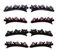 Forcine per capelli con fiori di cristallo | Materiale lucido, clip per capelli intrecciati | Accessori per capelli per capelli carini, giovani ragazze e donne | Accessori per capelli per occasioni