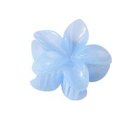 Forcine per capelli da donna, 4 pezzi, 8 cm, grandi, perlescenti, sfumate, in acrilico, a forma di fiore di plumeria, accessorio per capelli da donna (blu gelatina)