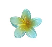 Forcine per capelli da donna, 4 pezzi, 8 cm, grandi, perlescenti, sfumate, in acrilico, a forma di fiore di plumeria, accessorio per capelli da donna (azzurro)