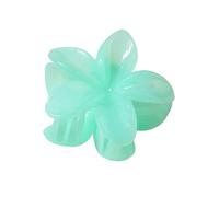 Forcine per capelli da donna, 4 pezzi, 8 cm, grandi, perlescenti, sfumate, in acrilico, a forma di fiore di plumeria, accessorio per capelli da donna (verde gelatina)
