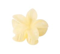 Forcine per capelli da donna, 4 pezzi, 8 cm, grandi, perlescenti, sfumate, in acrilico, con fiore di plumeria, accessorio per capelli da donna (giallo gelatina)