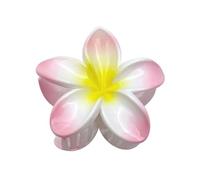 Forcine per capelli da donna, 4 pezzi, 8 cm, grandi, perlescenti, sfumate, in acrilico, con fiore di plumeria, accessorio per capelli da donna (rosa chiaro)