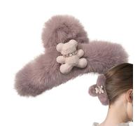 Forcine per capelli di peluche - Grandi fermagli per capelli con orsetto di peluche riutilizzabile, regalo di compleanno per donne, amici, ragazze, famiglia