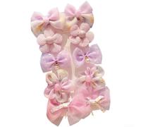 Forcine per capelli fatte a mano per bambini, 4-7 cm, con impugnatura | Materiale in tessuto morbido, delicato sui capelli fini, non tira o danneggia, set da 10 pezzi, vari colori