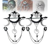 Forcine per capelli fatte a mano, per dea della notte, accessorio alla moda scura, forcine pagane fantasy, per cosplay di Halloween, forcine per capelli dall'aspetto stregone, accessori per capelli