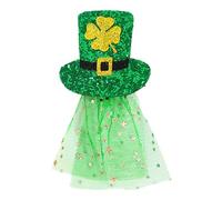 Forcine per capelli fortunate per giorno di San Patrizio, per capelli a forma di trifoglio, gnomo verde, per feste, per capelli glitterati, forcine per capelli irlandesi,