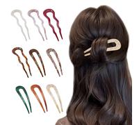 Forcine per capelli francesi, 9PCS Forcella per capelli francesi Pins a forma di U Pins Forcella Sticks, Leopardo Grandi Capelli Styling Pins Tartaruga Clip per Capelli per Donne Ragazze Signore Madre