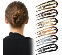 Forcine per capelli francesi a forma di U da donna, 6 pezzi, resistenti con guscio di tartaruga e sfumate, accessori per capelli per chignon, twist e styling quotidiano