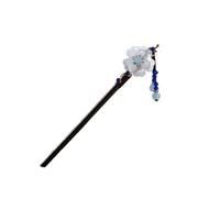 Forcine per capelli in legno stile cinese per donne e ragazze, nappa di luna, forcina, copricapo in canapa, gioielli, accessori per capelli (stile 12)