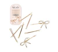 Forcine per capelli in metallo kitsch, 8 pezzi, fermagli per capelli da donna, smaltati, con fiocco e gonfi, accessori per capelli e fermagli per