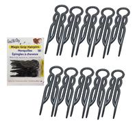 Forcine per capelli in plastica, a forma di U, con impugnatura magica, resistenti e durevoli, per capelli fini, spessi e lunghi, accessori per lo styling dei capelli (nero)