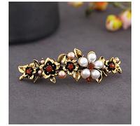 Forcine Per Capelli Retro Flower Spring Clip Pearl Hairpin parola orizzontale clip grande copricapo clip superiore di cavallo accessori for capelli Forcine Per Capelli Professionali(A267-2)