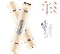 Forcipower Comfort 2 in 1 Electric Lady Shaver, Dual Head Electric Razors for Women, Double-Headed Waterproof Wet and Dry, for Facial Face Underarm Legs (Beige)