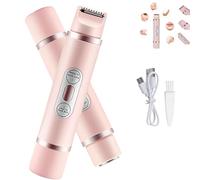 Forcipower Comfort 2 in 1 Electric Lady Shaver, Dual Head Electric Razors for Women, Double-Headed Waterproof Wet and Dry, for Facial Face Underarm Legs (Pink)