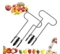Forcipower Multifunctional Fruit and Vegetable Core Remover, Relativityi Red Bell Pepper Seed Corer, Fruit and Vegetable Corer Tool,2025 New Stainless Steel for Kitchen Gadget (B,2Pcs)