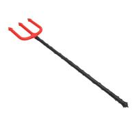 Forcone Halloween Halloween Festivo Rosso Nero in Plastica, 1 Pezzo | Manico Staccabile, Forca a Tre Denti, Finitura Liscia, Uso per Feste in Casa e Carnevali