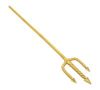 Forcone Tridente in Plastico Oro, Accessorio Cosplay Leggero Smontabile | Mascherata e Carnevale, Impugnatura Liscia, Facile da Trasportare, Colore Oro, Stile da Diavolo