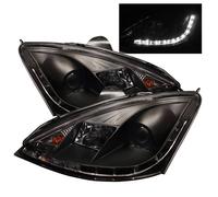 Ford 00-04 Focus Nero DRL Proiettore Fari Diurna Corsa Testa Luce Lampada