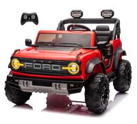 Ford Bronco Raptor 24V Maxi Fuoristrada 2 Posti Auto Macchina Elettrica per Bambini Telecomando Luci a Led Bluetooth Ammortizzatori Carico Massimo 60 Kg (Rosso)
