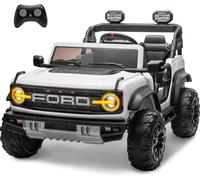 Ford Bronco Raptor 24V Maxi Fuoristrada 2 Posti Auto Macchina Elettrica per Bambini Telecomando Luci a Led Bluetooth Ammortizzatori Carico Massimo 60 Kg Bianco