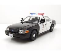 Ford Crown Victoria LAPD POLIZIA 2001 Nero Bianco Drive Serie TV Modello 1:24