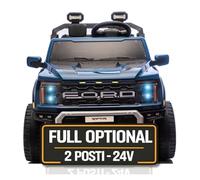 Ford F150 Raptor 24V Maxi Fuoristrada 2 Posti Auto Macchina Elettrica per Bambini Telecomando Luci a Led Bluetooth Ammortizzatori Carico Massimo 60 Kg Blu