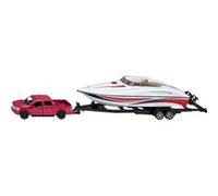 siku 2568, Ford F150 US Police con Motoscafo, 1:55, Metallo/Plastica, Rosso/Bianco, Pneumatici in Gomma, Barca Giocattolo Galleggiante