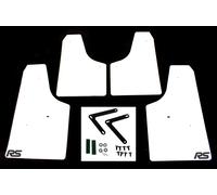 Ford Focus Rs Mk2 Parafanghi IN Bianco con Nero Rs Profilo Logo - 4mm