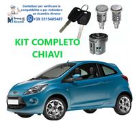 Ford Ka '08-'16 Kit Set Chiavi Nuove Con Avviamento Accensione Cilindretti