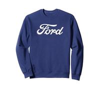 Ford - Logo Bianco con Scritta Felpa, Unisex per Adulti, Navy, XXL