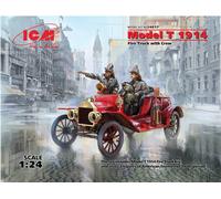 Ford Model T 1914 Fire Truck With Crew 1:24 Plastic Model Kit ICM