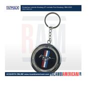 Ford Mustang 1964-2025 Portachiavi Rotondo gt Cromato Wmax | Keychain Mustang...