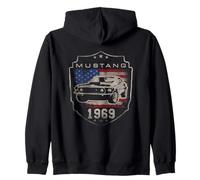 Ford Mustang 1969 Flag Felpa con Cappuccio
