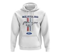 Ford Mustang 50 Years - Felpa con cappuccio da uomo, bianco, L